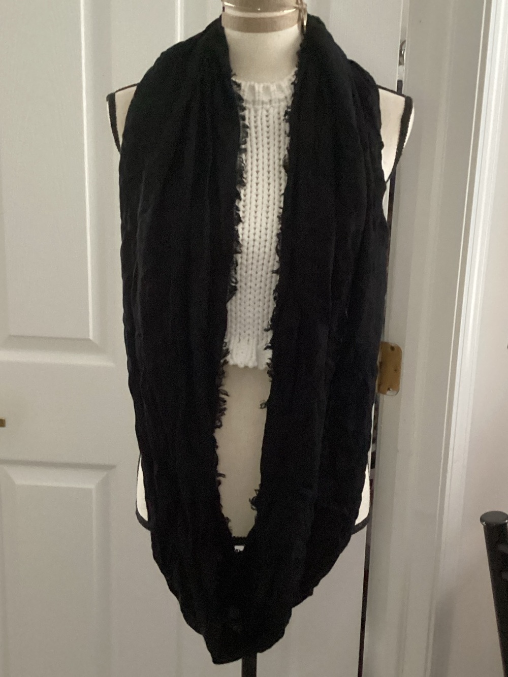 black fringe infinity scarf plus 1 free